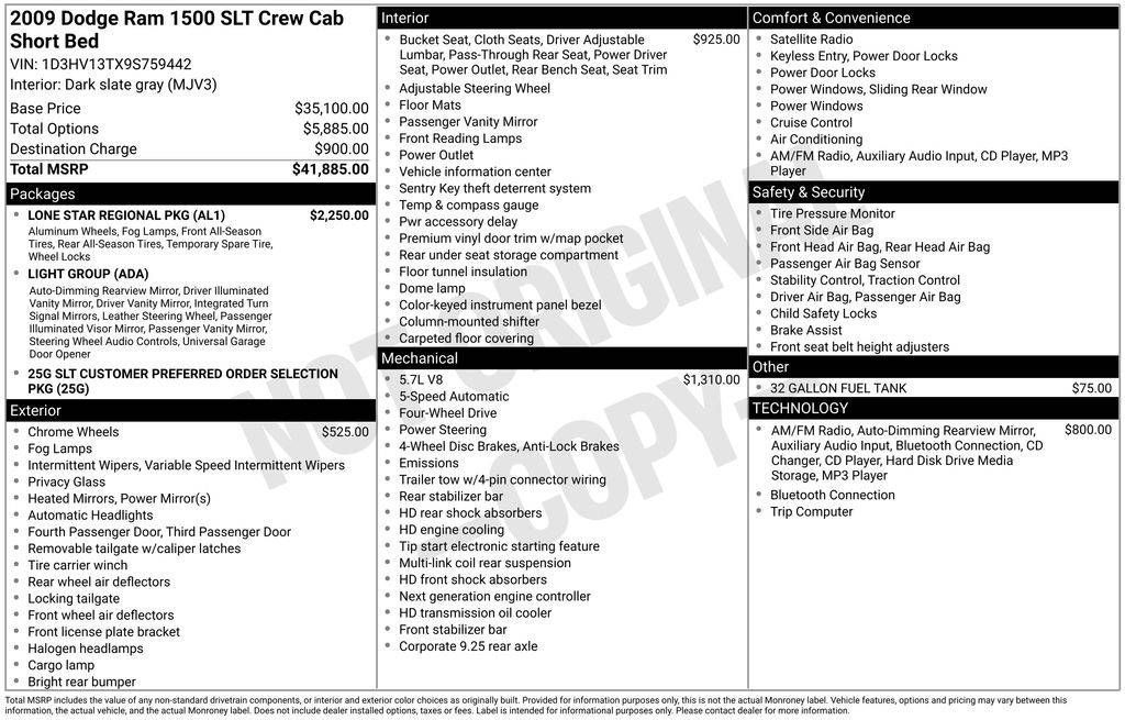 2009 Dodge Ram 1500 truck Slt